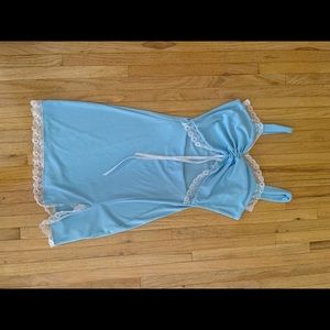 Blue Lace Trimmed Dress